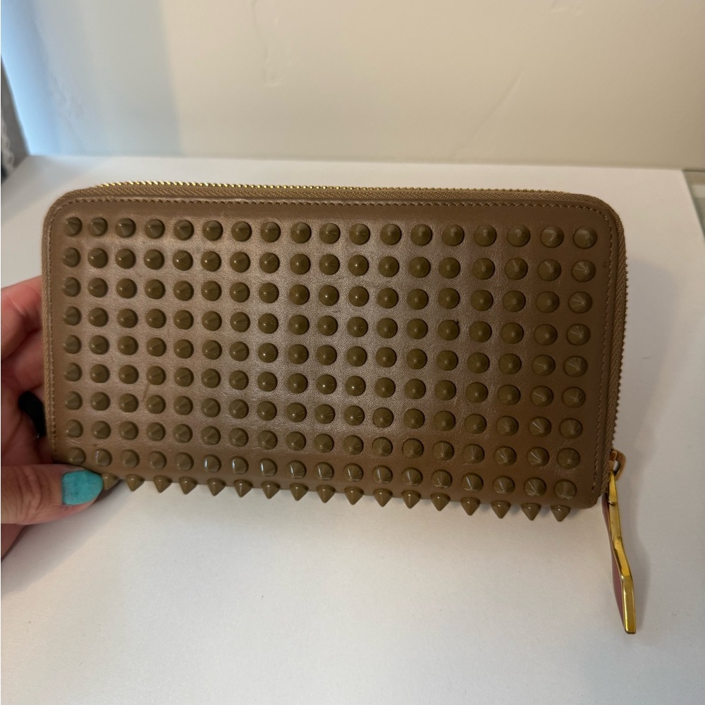 Christian Louboutin Tan Studded Wallet
